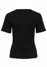 VILA MIT KURZEN ÄRMELN RUNDHALS - Camiseta estampada - black beauty