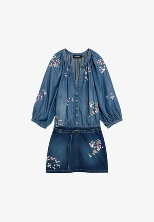 Desigual, EMBROIDERED DENIM DRESS - Spijkerjurk - blue