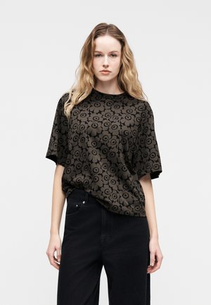 JUULIA UNIKKO - T-shirt print - brown/black