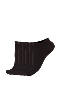Calcetines negros hasta el tobillo en un paquete de seis. Fabricados con un material suave y elástico, con un diseño de bajo corte y puños acanalados para mayor comodidad.
