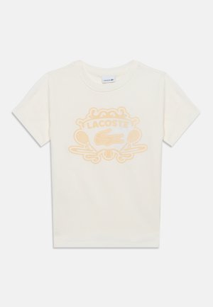 Lacoste, FLOCKED TEE - T-Shirt print - farine