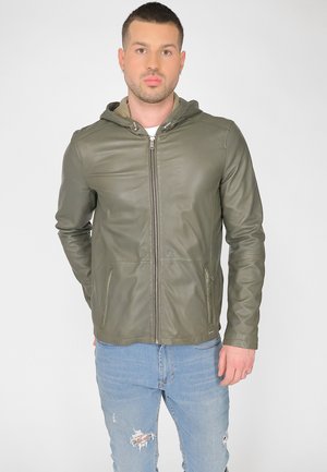 Leather jacket - olive