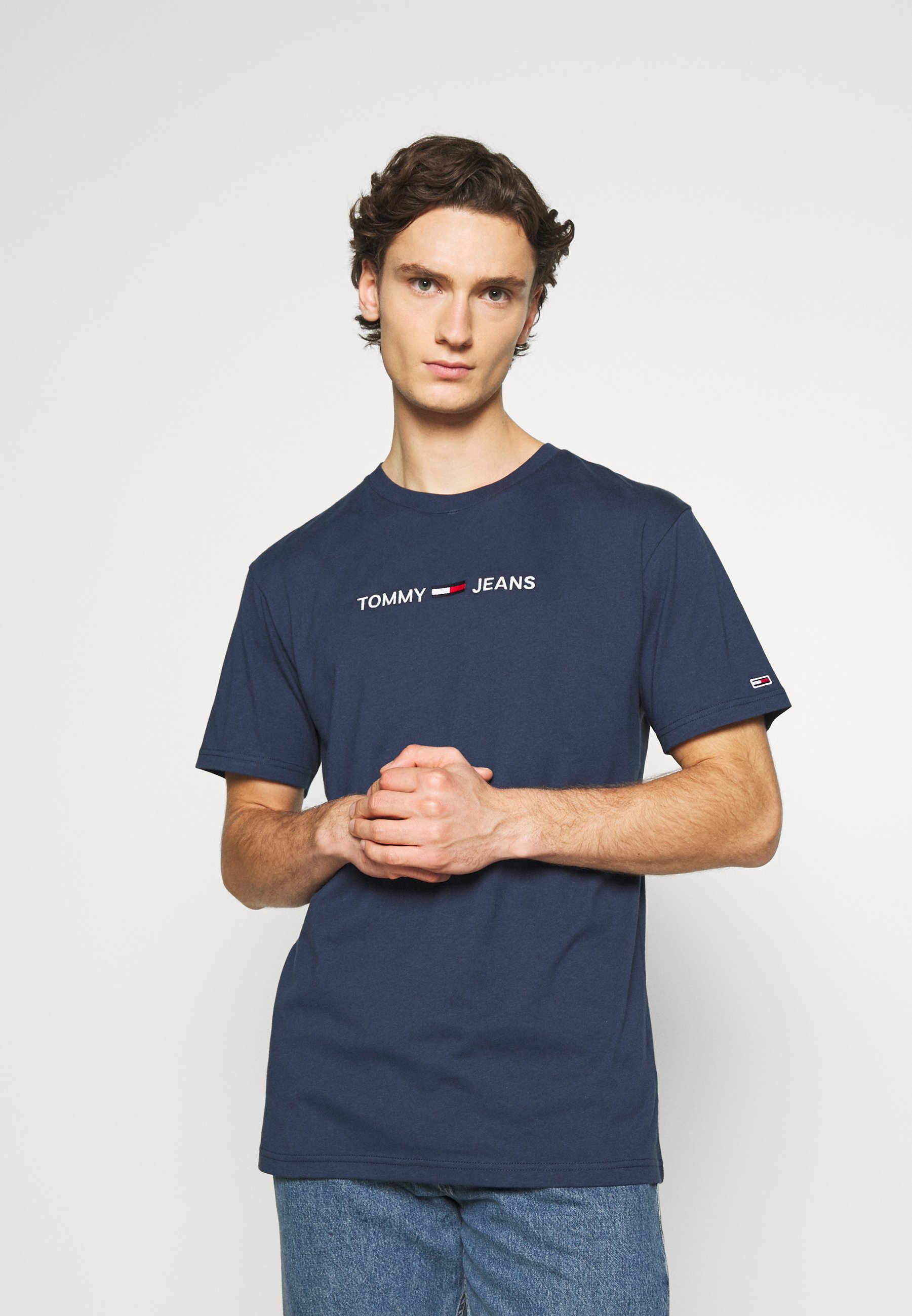 Navy Tommy Jeans T Shirt on Sale, 58 