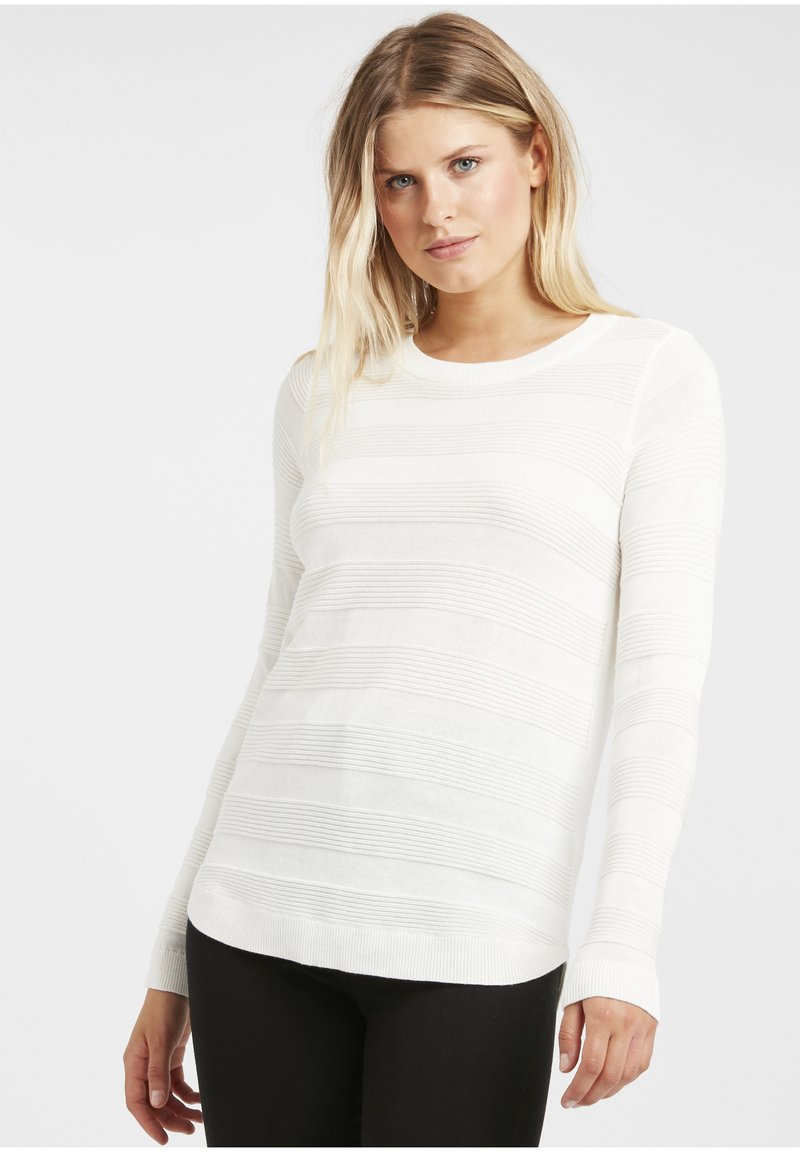 Damen Strickjacken | Fransa FRLETAN 3 PULLOVER Strickpullover antique/weiß - DY70403 Damen Strickjacken | Fransa FRLETAN 3 PULLOVER Strickpullover antique/weiß - DY70403