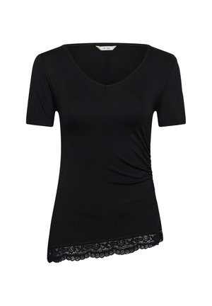 Cream, CRARMINA LACE DETAIL T-SHIRT - T-shirt imprimé - pitch black