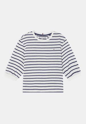 STRIPE SLUB - Camiseta de manga larga - ancient white/pilot blue