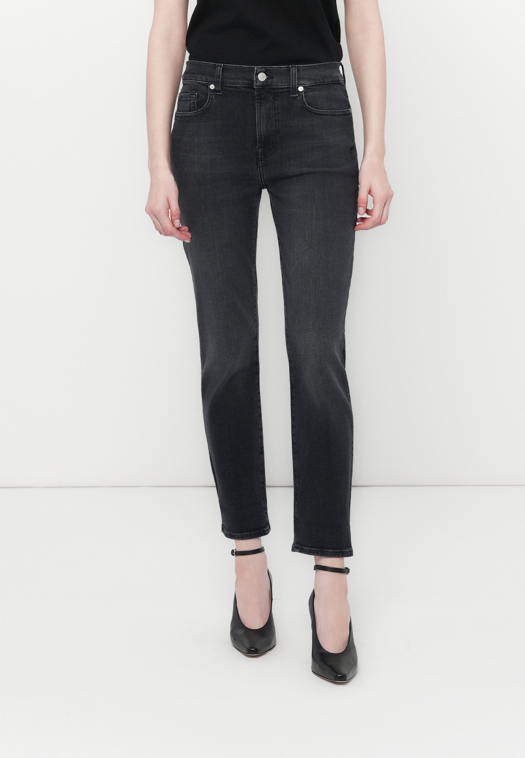 Jean Skinny Denim Co Taille 10 Jambe 30 Noir Délavé - Femme, Occasion Très Bon état
