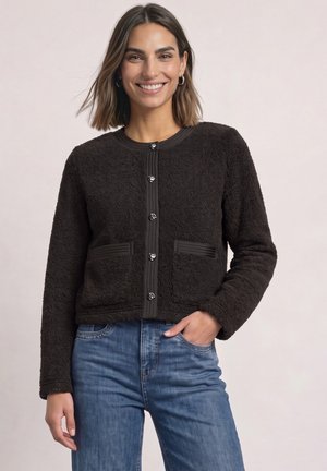 Street One, TEDDY JACKET WITH TEXTURED DETAILS - Veste polaire - black coffee