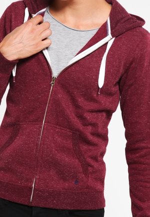 Sudadera con cremallera - mottled bordeaux
