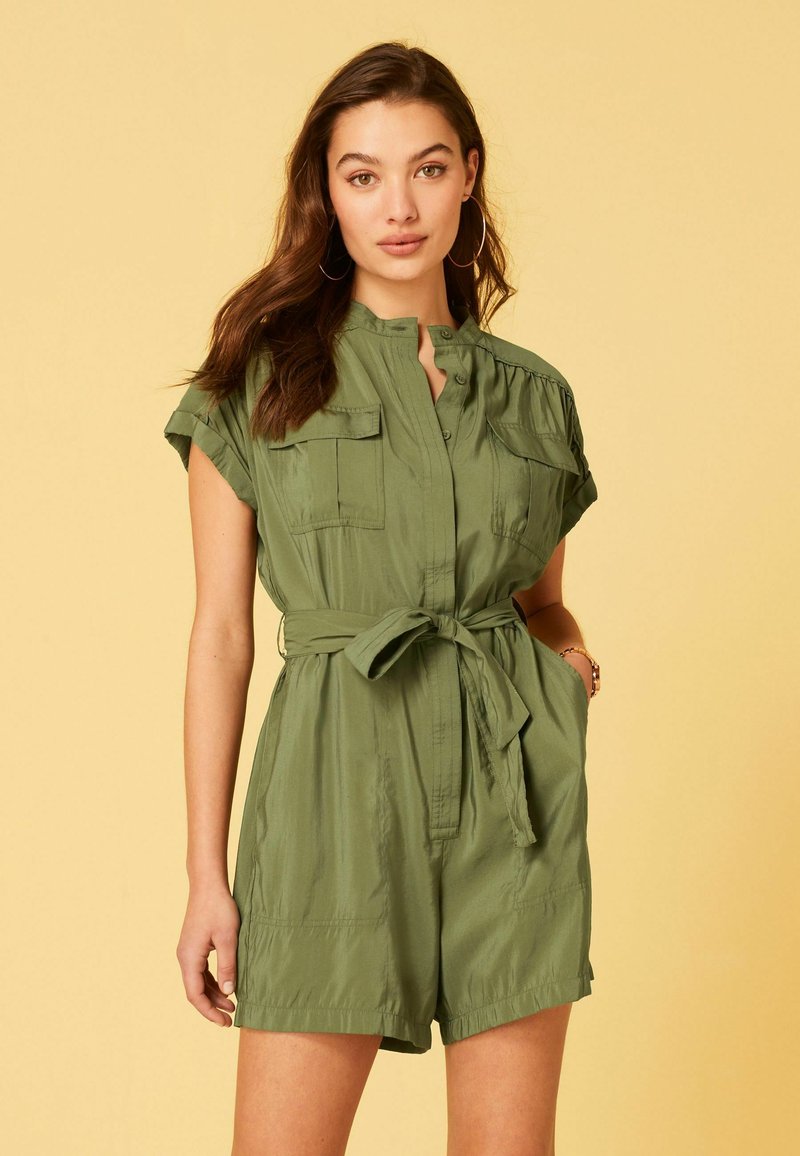 Next SHORT SLEEVE UTILITY PLAYSUIT Jumpsuit khaki green/groen