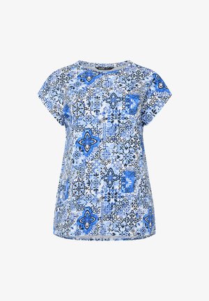 Yours Clothing, WOMEN'S CASUAL TOPS - Camiseta estampada - blue