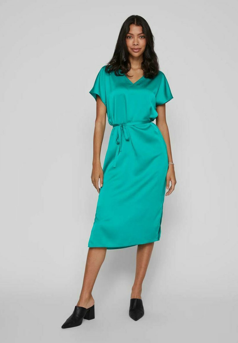 Vila Viellette S/S Satin Top - Noos, Winter Green, 40