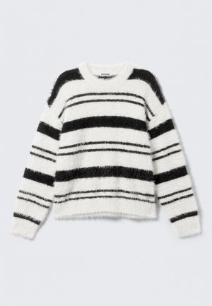 Weekday STRIPED RELAXED - Jumper - light grey/black stripe