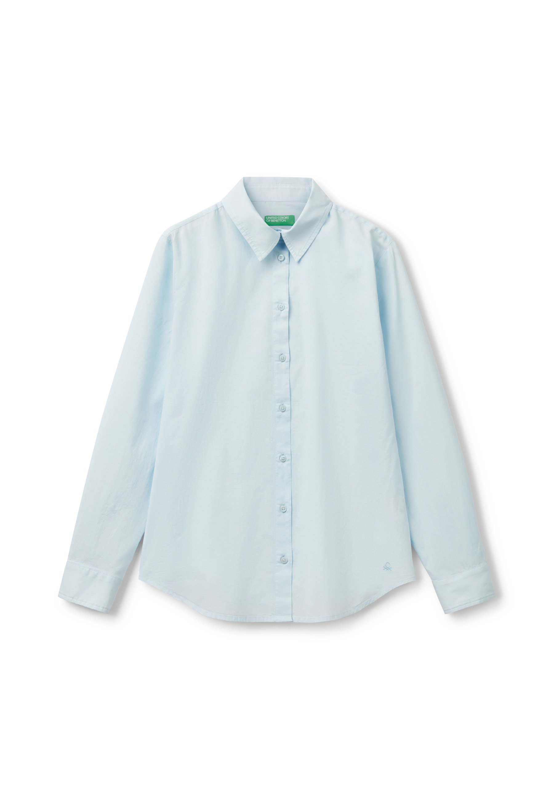 Chemisier UNITED COLORS OF BENETTON - Taille L (40) - Rayé Marron Et Blanc - 100% Coton - Coupe Cintrée - Occasion Très Bon État