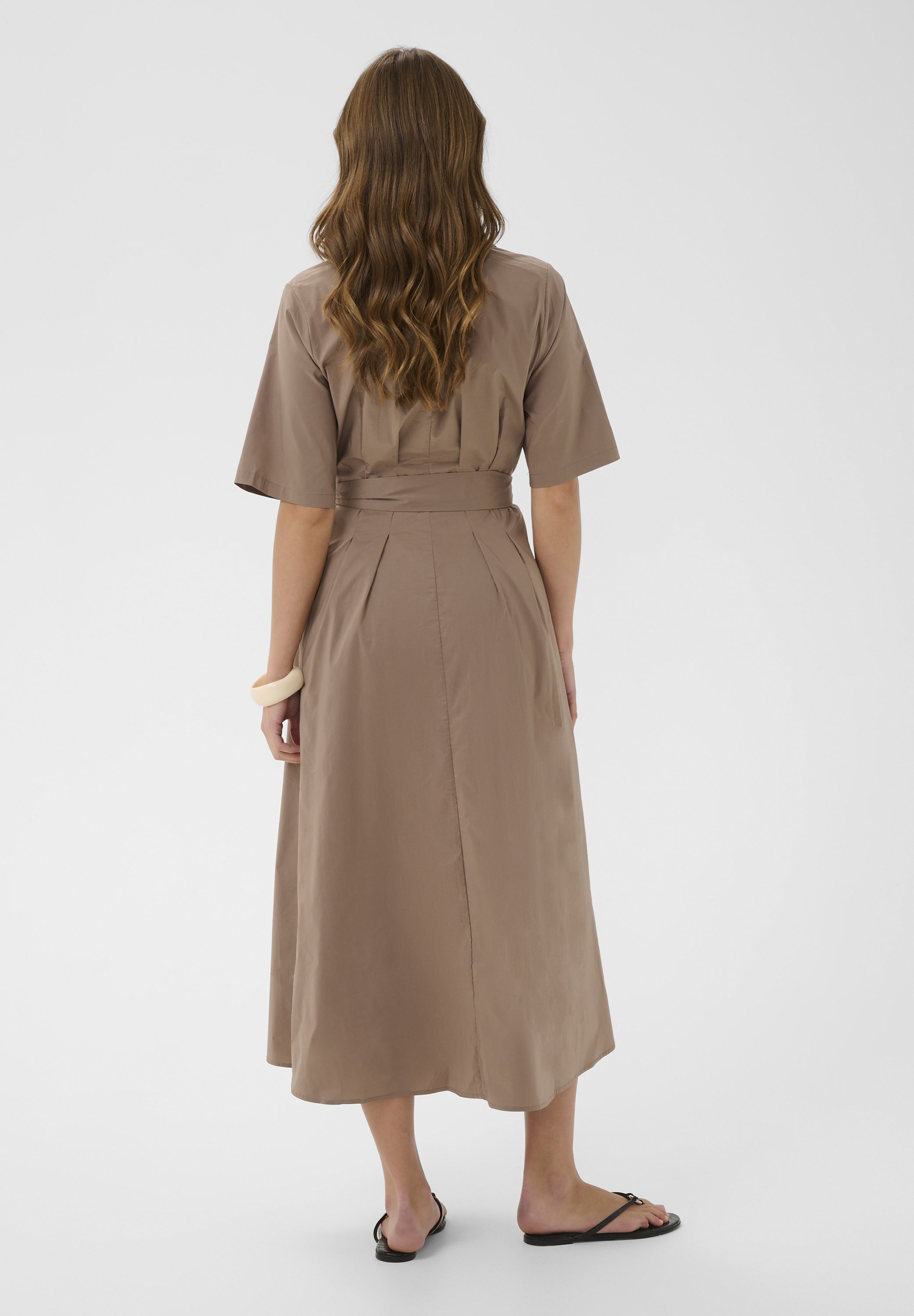 Culture CUNIZZY ANTOINETT DRESS - Shirt dress - pine bark/cognac