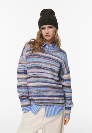 STRIPED - Neule - blue grey