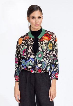 FLORAL PATTERN - Bomber-jakk - black