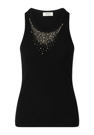 LIU JO, LIU JO T-SHIRT WITH JEWEL DECORATION - Débardeur - black