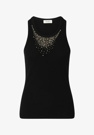LIU JO, LIU JO T-SHIRT WITH JEWEL DECORATION - Débardeur - black