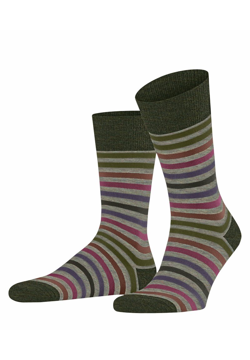FALKE TINTED STRIPE - Socken - moon mist