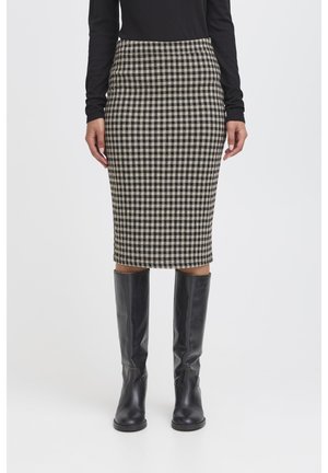 ICHI IHKATE CHECKY SK - Puzdrová sukňa - black