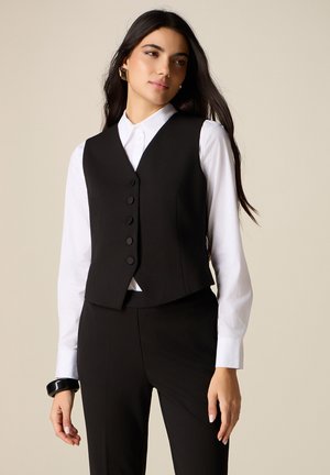 Oltre, GILET IN TESSUTO CRÊPE - Chaleco - nero