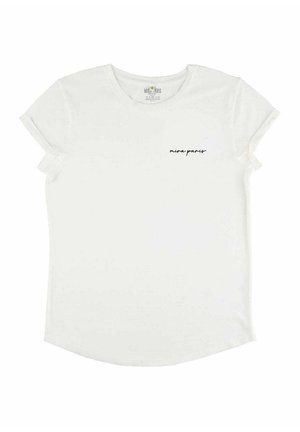 EMBROIDERY ROLL UP - T-shirt basique - off white