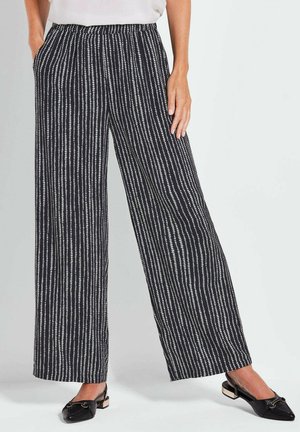 GOLDNER Pantalon classique - black white patterned