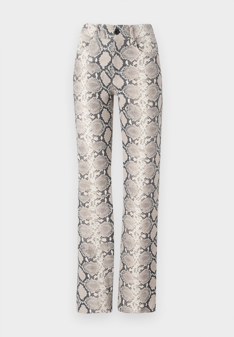 MARINE SERRE PYTHON PRINTED STRAIGHT LEG PANTS - Lederhose - grege/grau ...