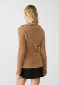 Stradivarius Chaqueta de punto - dark brown