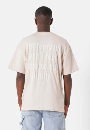 Print T-shirt - light beige