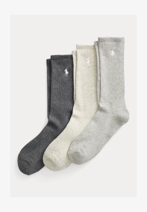 Polo Ralph Lauren COTTON BLEND CREW SOCK 3 PACK - Zoknik - light grey/dark grey/beige