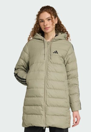 ESSENTIALS CLIMAWARM 3-STRIPES HOODED - Dunkappa / -rock - silver pebble