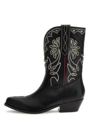 Cowboy/biker ankle boot - black