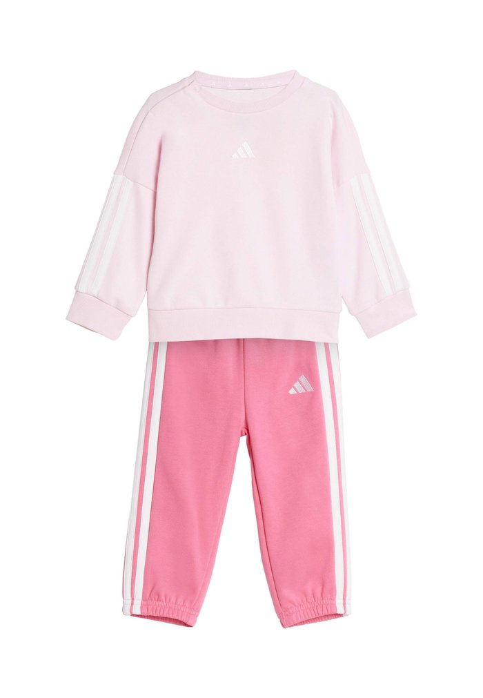 adidas 3S FT JOG SET - Trousers - clear pink/white/white