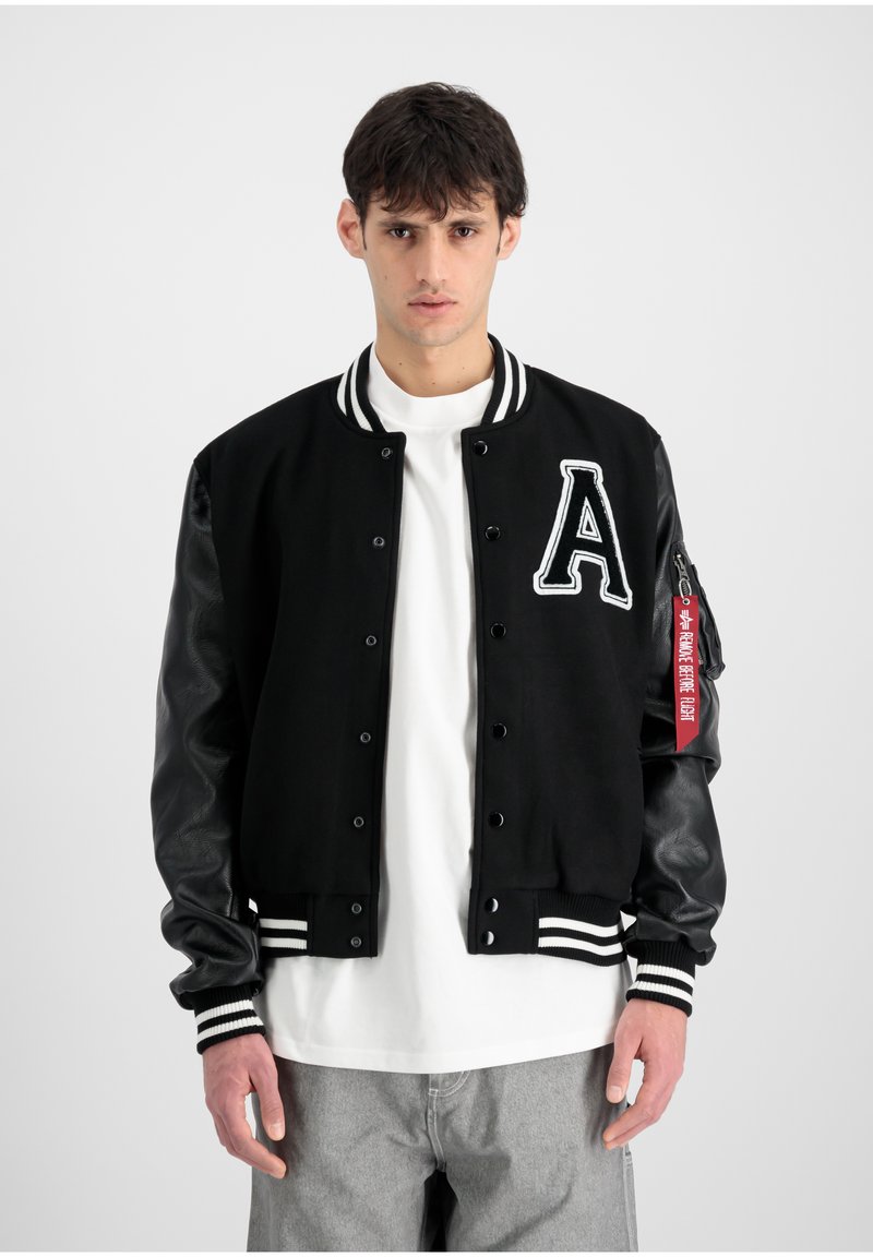 Alpha Industries - PU COLLEGE JACKET - Bomber Jacket - black, Enlarge