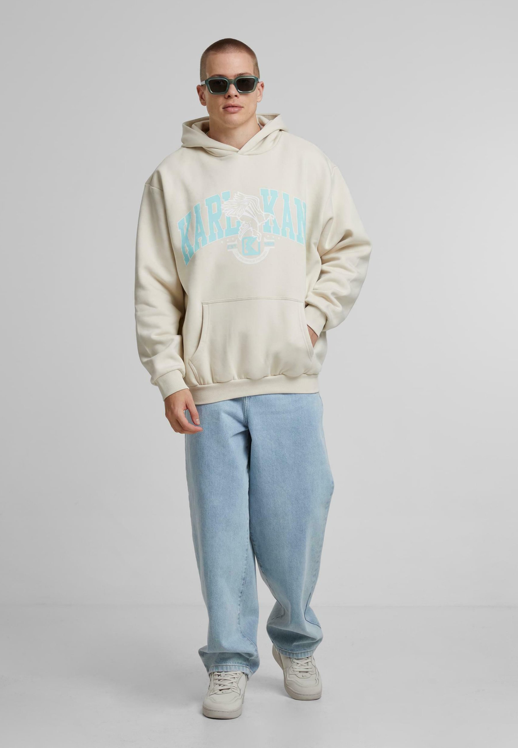 Karl Kani Hoodie - light sand light blue/off-white - Zalando