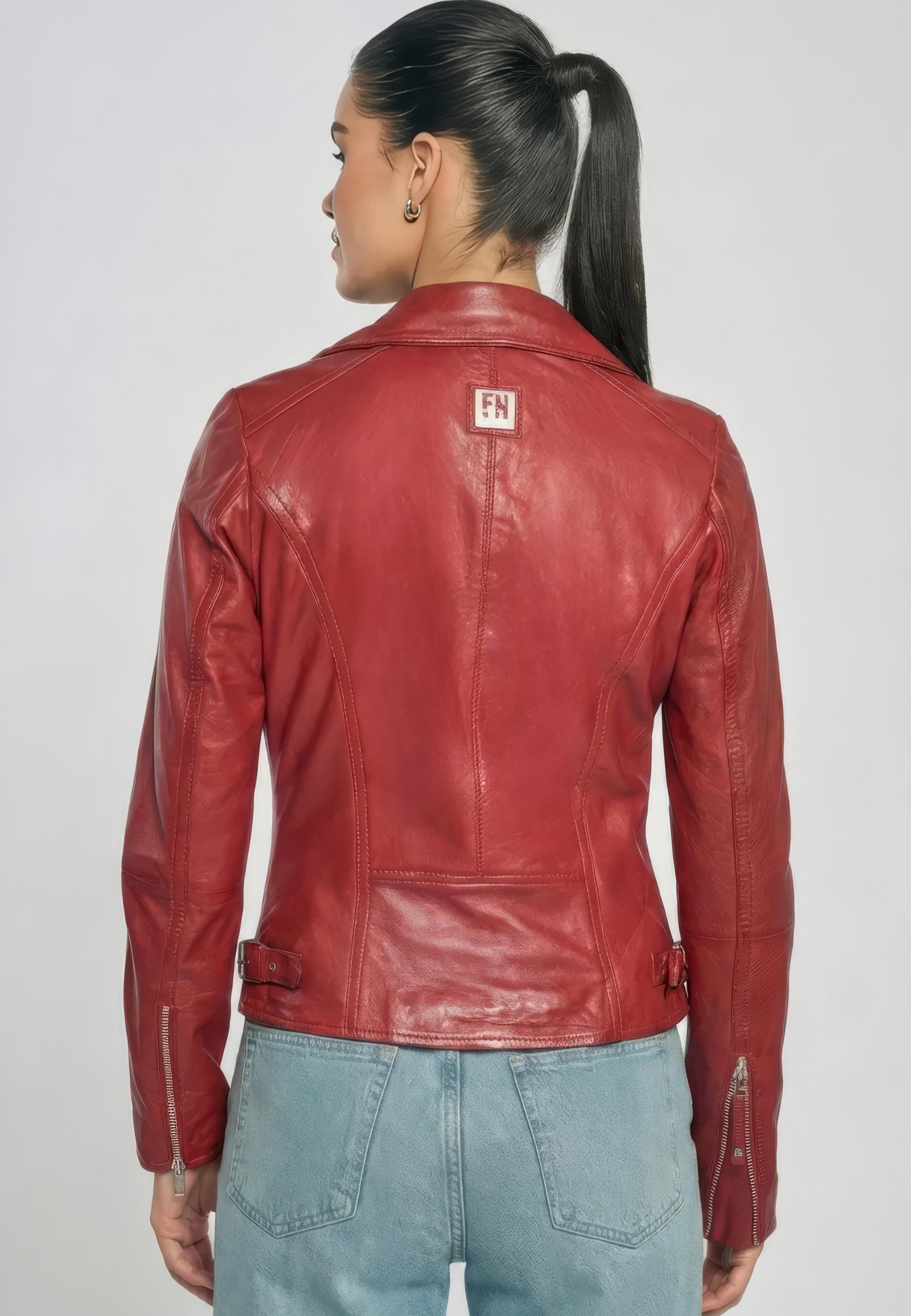 Freaky Nation Leather jacket - apple red/red - Zalando
