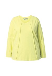 Ulla Popken OFFENKANTIGE NÄHTE, CLASSIC, RUNDHALS, LANGARM - Longsleeve - green-yellow