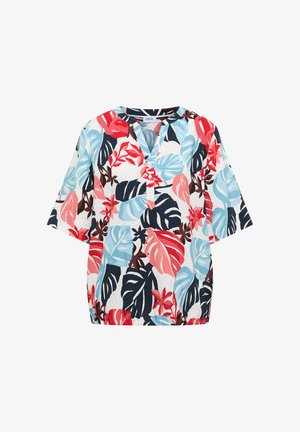 Cecil, SHORT-SLEEVE BLOUSE WITH SPLIT NECK, biały