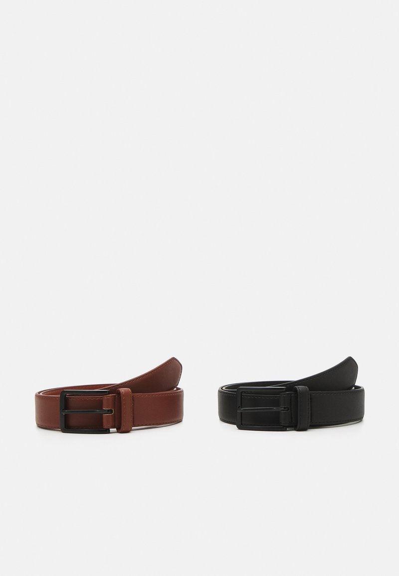 Pier One 2 PACK - Riem - black/cognac/zwart - Zalando.nl