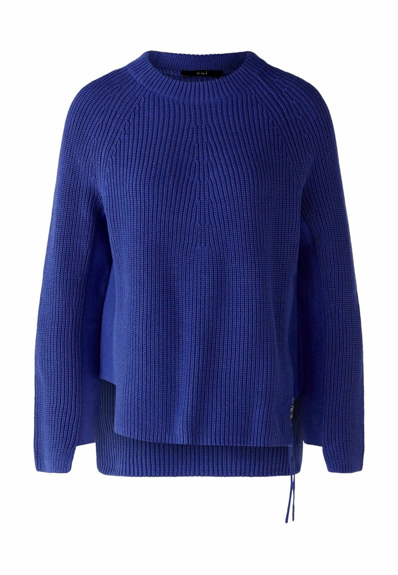 Oui RUBI MIT REISSVERSCHLUSS - Strickpullover - blue/blau - Zalando