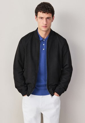 Next REGULAR FIT - Bunda z nepravej kože - black