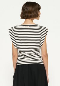 10DAYS SQUARED PROUD STRIPES - Camiseta estampada - ecru black