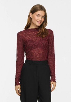VILA, LONG SLEEVED TOP VIFAY HIGH NECK - Blouse - port royale