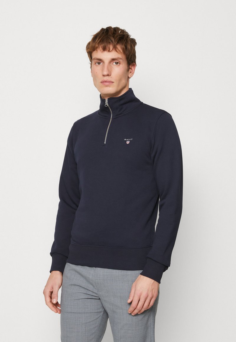 Gant Men Blue Solid Hooded Long Sleeves Sweatshirt main image 1