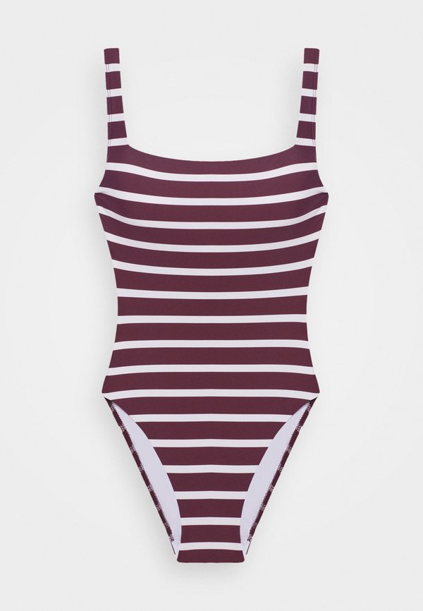 LOW BACK SQUARE NECK 1PC - Swimsuit - claret3