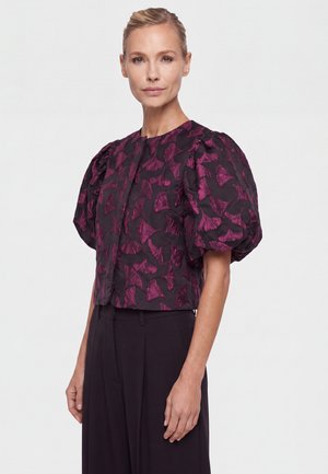 Apart, JACQUARD BLAZER - Bluse - schwarz-weinrot