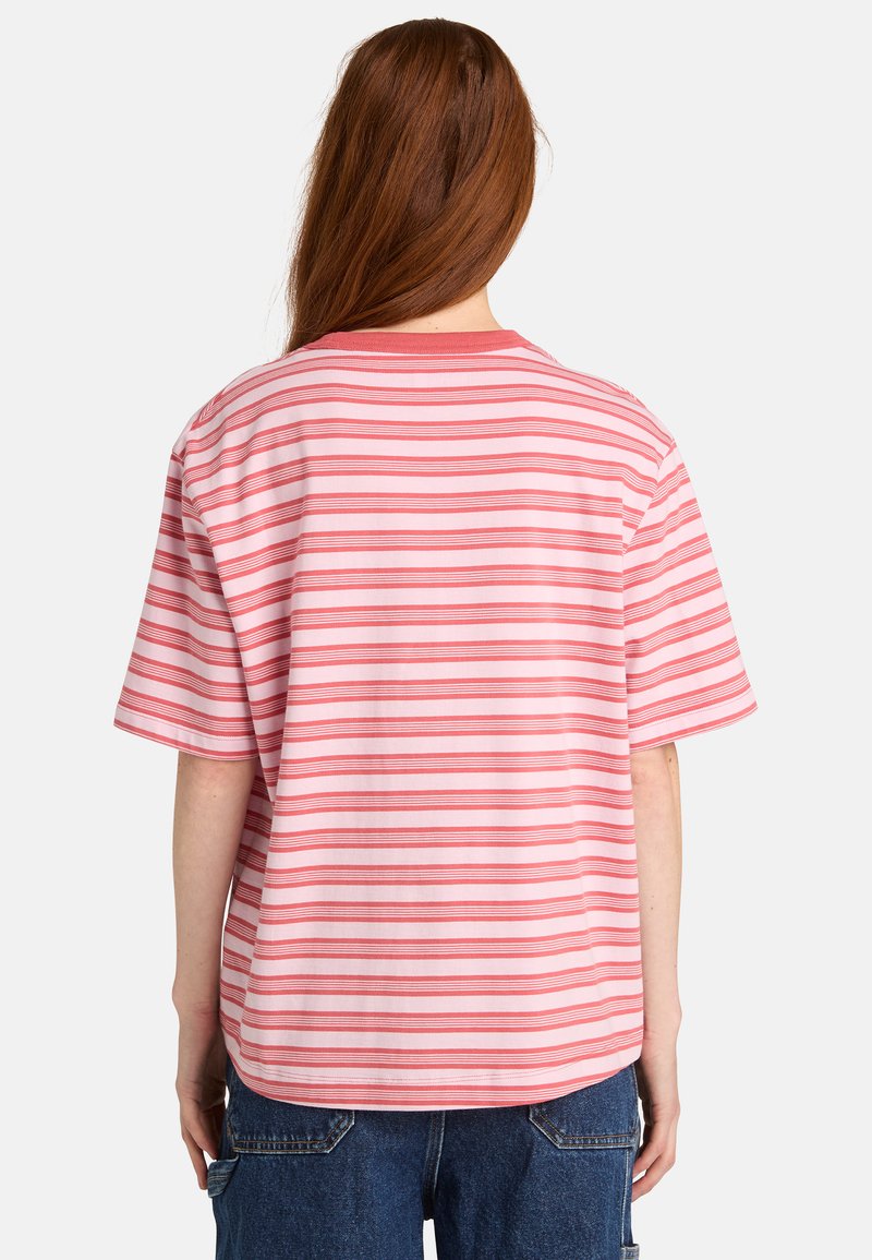 Timberland STRIPE SHORT-SLEEVE TEE - Triko s potiskem - medium red