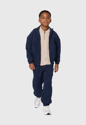BOSS Kidswear, CARDIGAN EN WEAVY SATIN - Sweat zippé - bleu cargo